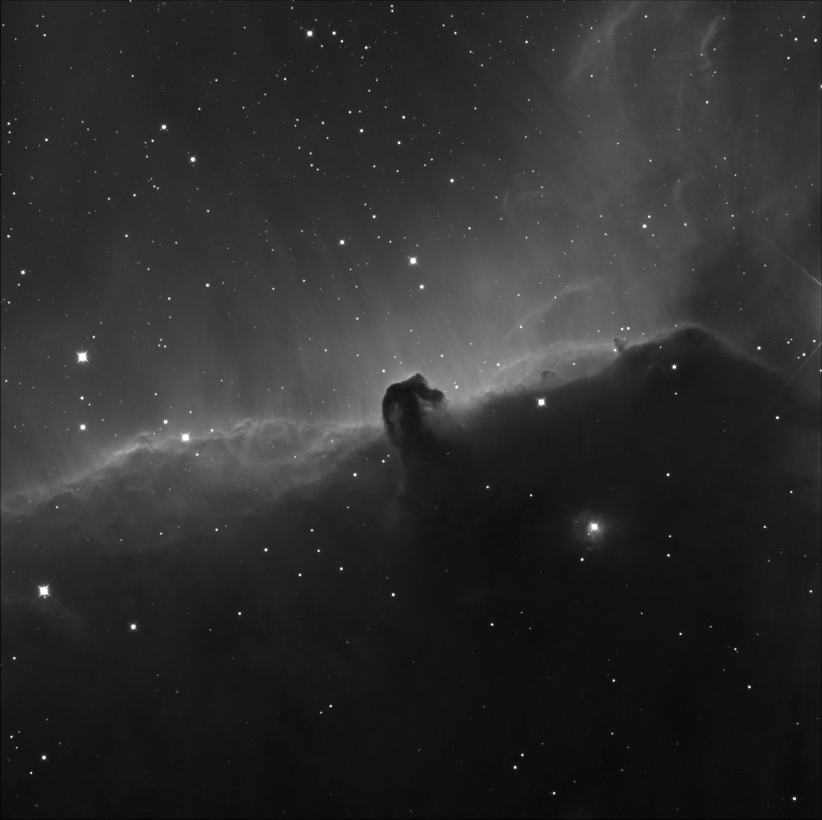 Astrophotography, Horsehead nebula before HDR processing