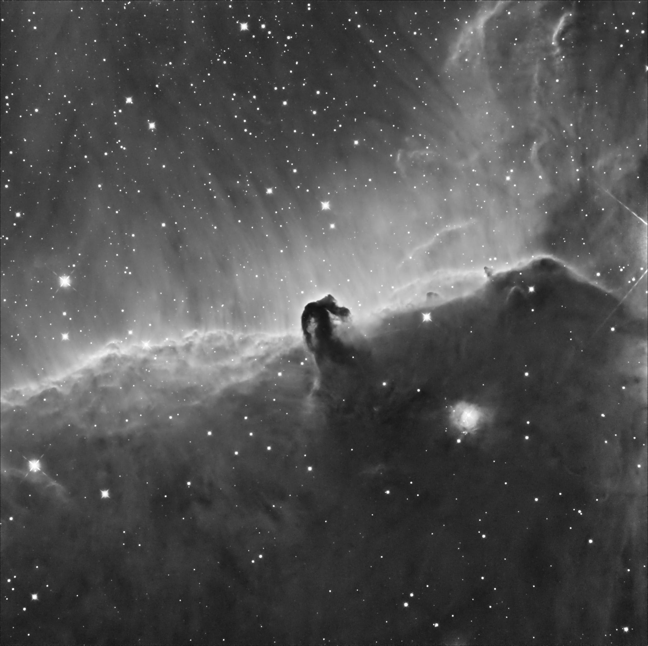 Astrophotography, Horsehead nebula after tone mapping